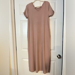 Pure Jill Casual Pink V-Neck Maxi Dress S